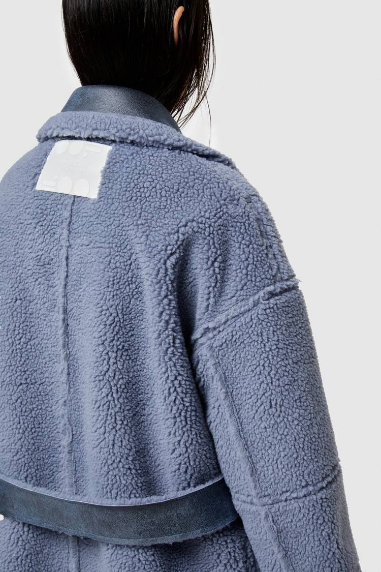 Oof Wear CAPPOTTO LUNGO REVERSIBILE 9263 IN ECO-MONTONE - CERULEO/CARTA DA ZUCCHERO Italia