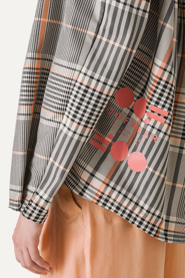 Oof Wear GIACCA CORTA IN NYLON MEMORY CON ARRICIO SULLA SCHIENA A DISEGNO CHECK 9139 - ARANCIO/CREMA Acquista Ora