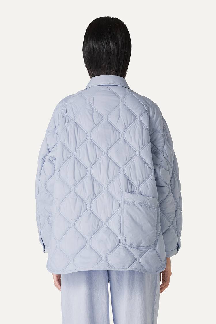 Oof Wear GIACCA A CAMICIA OVER IN NYLON LEGGERO TRAPUNTATO 9222 - CIELO Shopping Online
