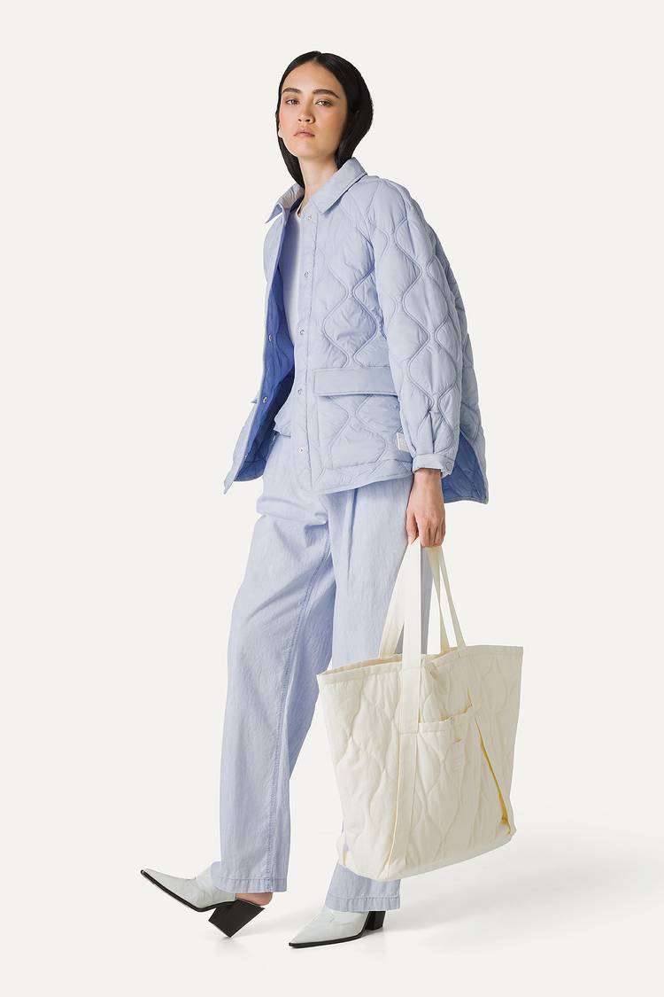 Oof Wear GIACCA A CAMICIA OVER IN NYLON LEGGERO TRAPUNTATO 9222 - CIELO Shopping Online