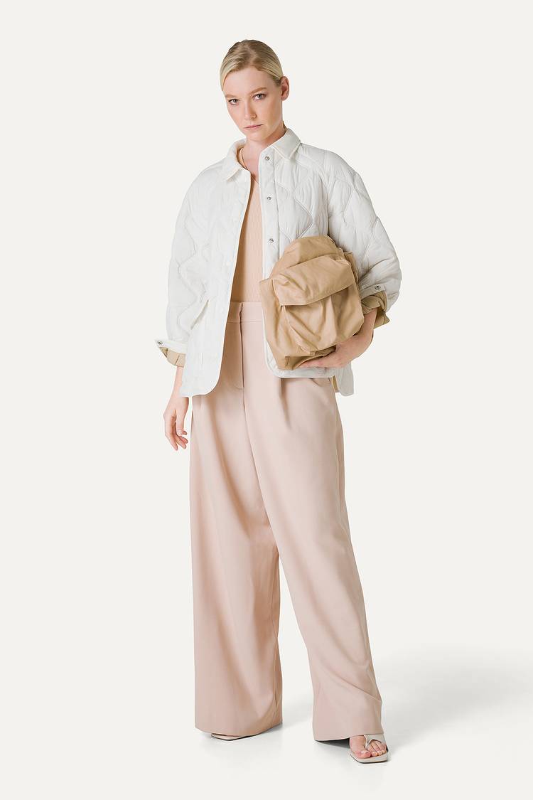 Oof Wear GIACCA A CAMICIA OVER IN NYLON LEGGERO TRAPUNTATO 9222 - BURRO Affare Del Giorno