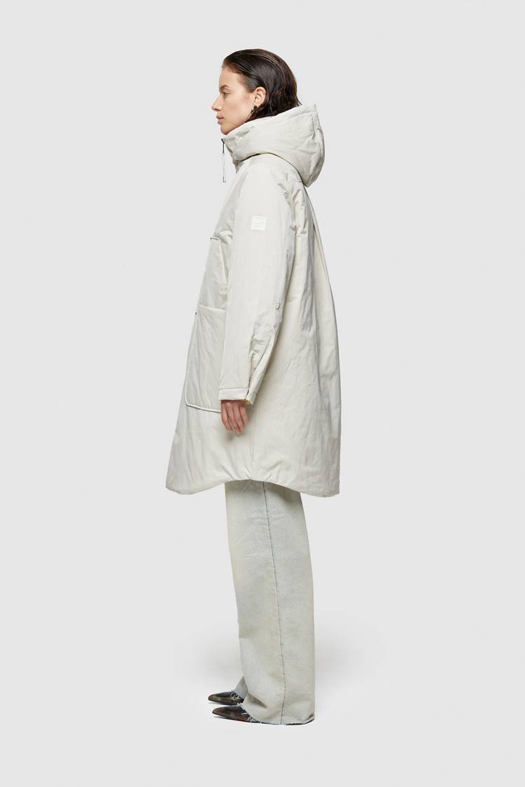 Oof Wear PARKA LUNGO 9094 IN NYLON MEMORY - PANNA Prezzo Ridotto