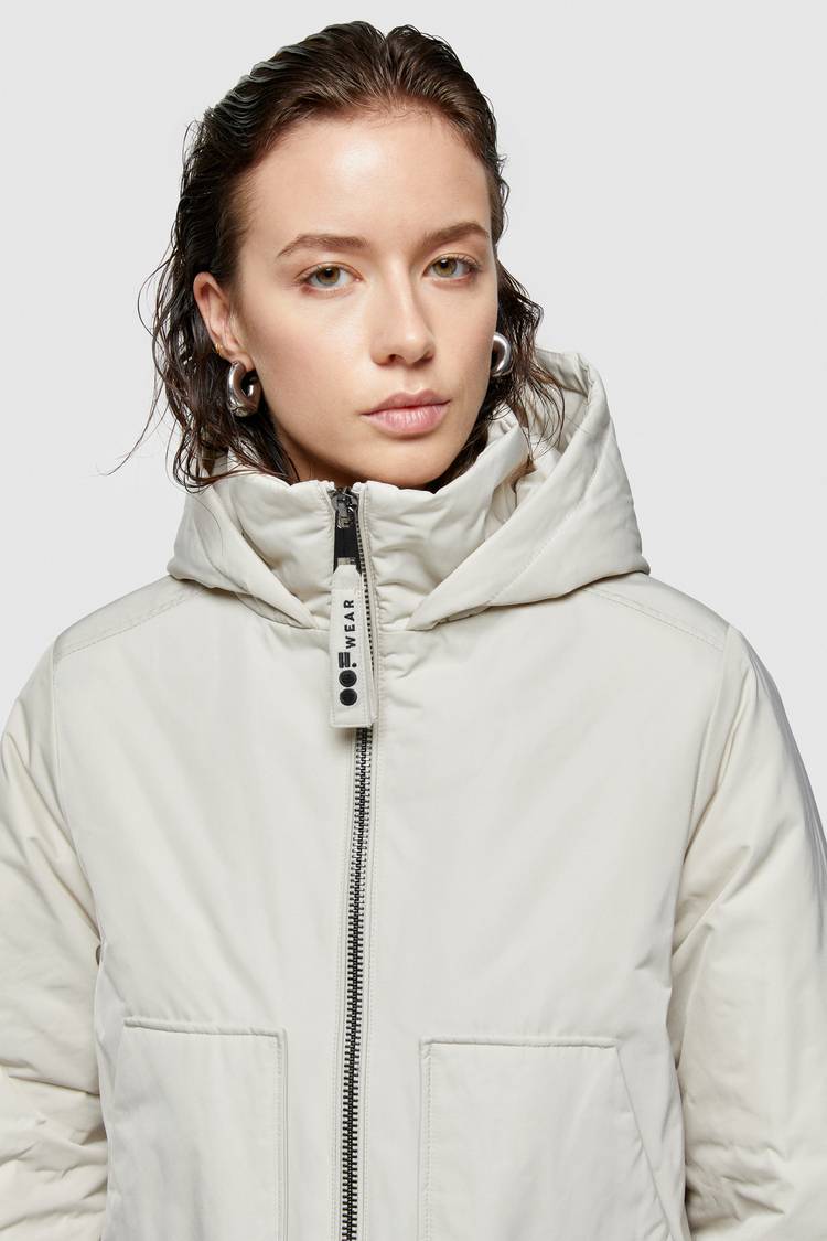Oof Wear PARKA LUNGO 9094 IN NYLON MEMORY - PANNA Prezzo Ridotto