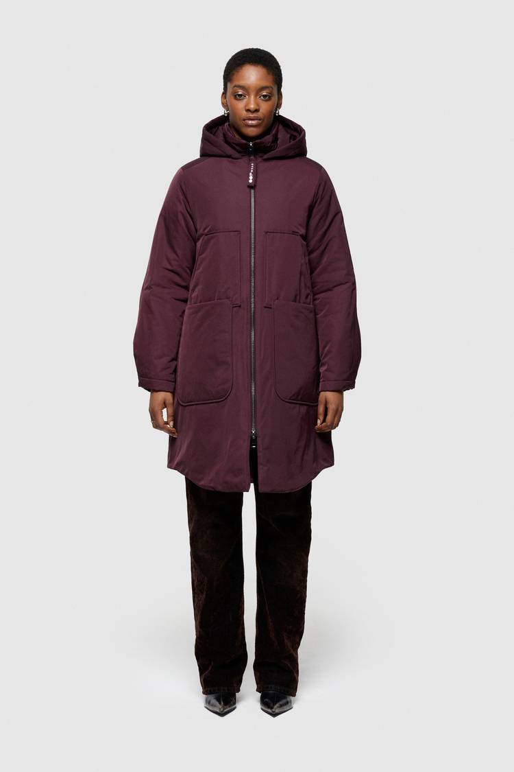 Oof Wear PARKA LUNGO 9094 IN NYLON MEMORY - PRUGNA Sottocosto