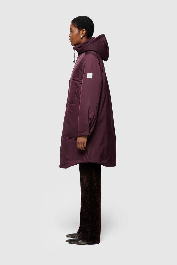 Oof Wear PARKA LUNGO 9094 IN NYLON MEMORY - PRUGNA Sottocosto