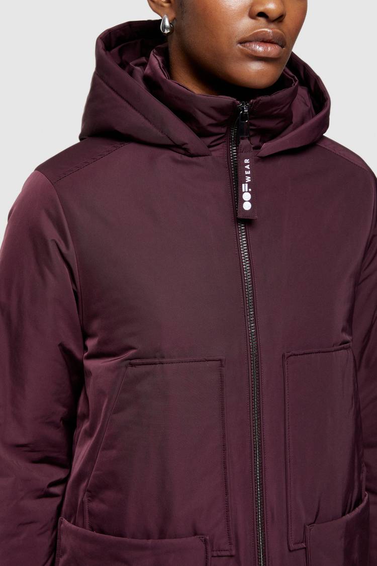 Oof Wear PARKA LUNGO 9094 IN NYLON MEMORY - PRUGNA Sottocosto