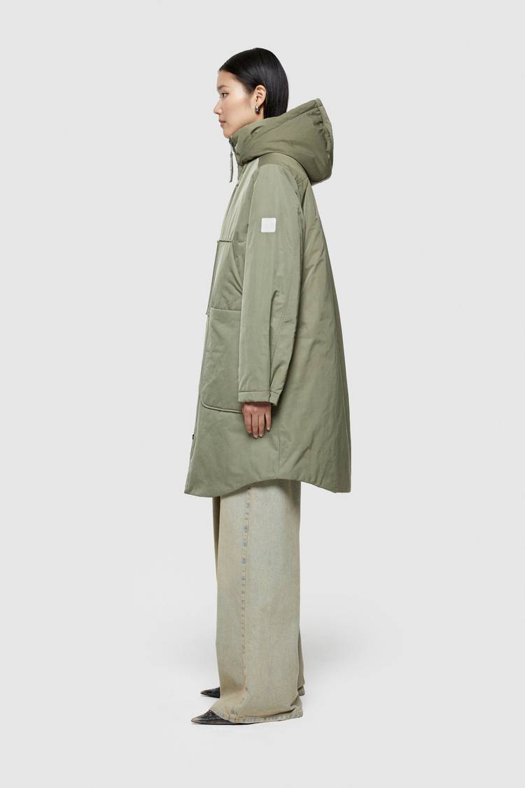 Oof Wear PARKA LUNGO 9094 IN NYLON MEMORY - VERDE MIMETICO Novità