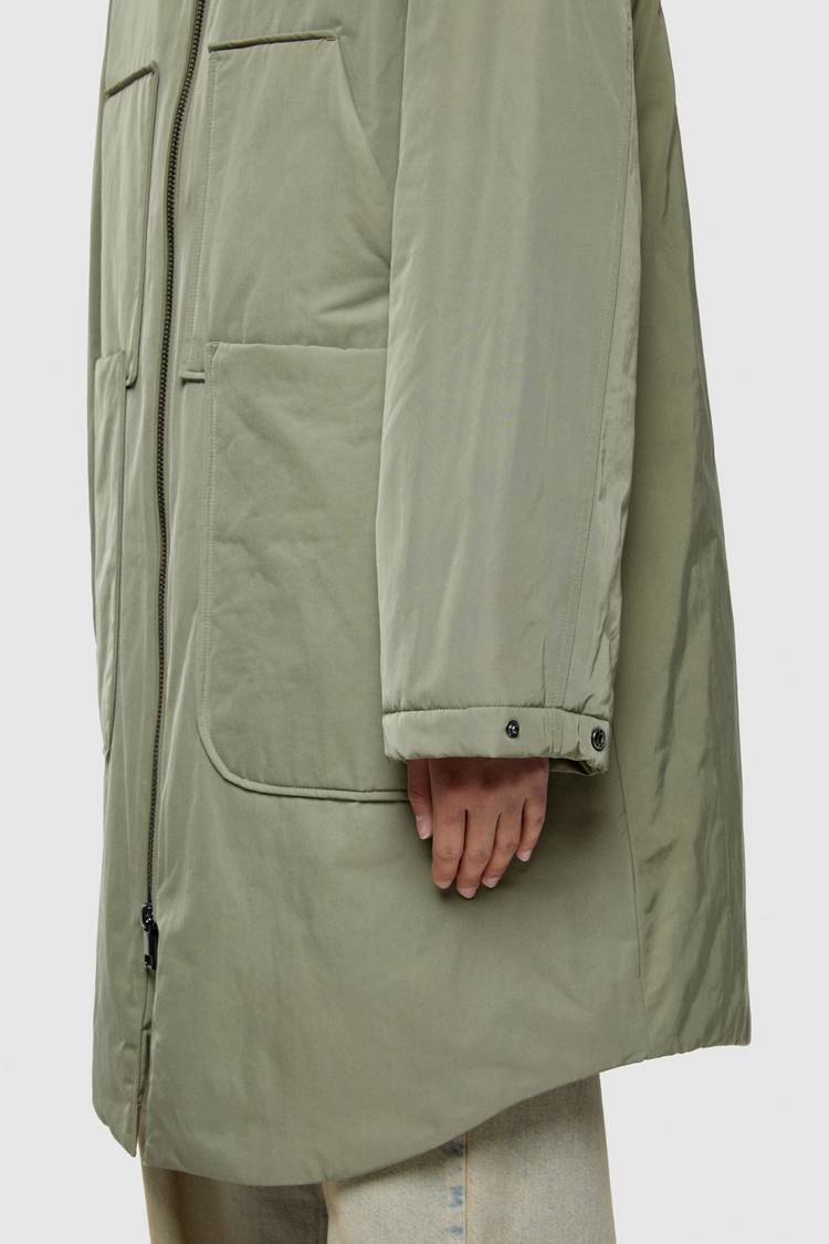 Oof Wear PARKA LUNGO 9094 IN NYLON MEMORY - VERDE MIMETICO Novità