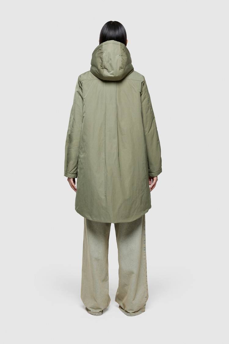 Oof Wear PARKA LUNGO 9094 IN NYLON MEMORY - VERDE MIMETICO Novità