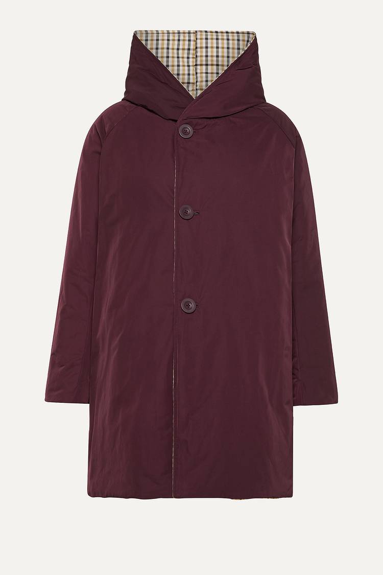 Oof Wear IMPERMEABILE REVERSIBILE 9410 IN NYLON MEMORY CON CAPPUCCIO - MARRONE/PRUGNA Sconto