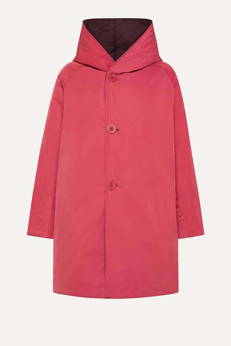 Oof Wear IMPERMEABILE REVERSIBILE 9410 IN NYLON MEMORY CON CAPPUCCIO - PRUGNA/DUST ROSE Offerta