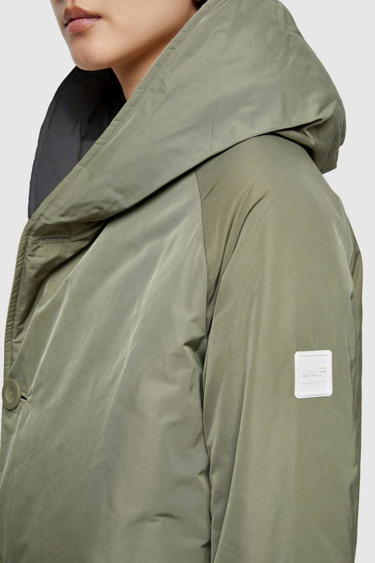 Oof Wear IMPERMEABILE REVERSIBILE 9410 IN NYLON MEMORY CON CAPPUCCIO - NERO/VERDE MIMETICO Economico