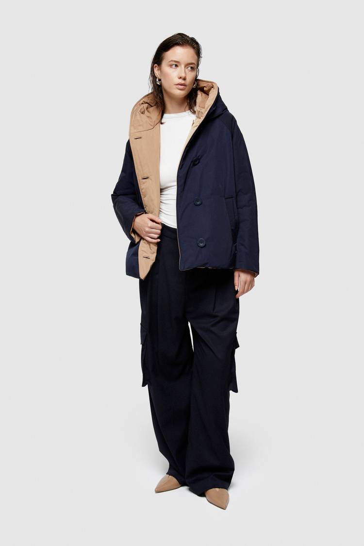 Oof Wear GIACCA REVERSIBILE 9006 IN NYLON MEMORY - BLU NOTTE/CAMMELLO Online