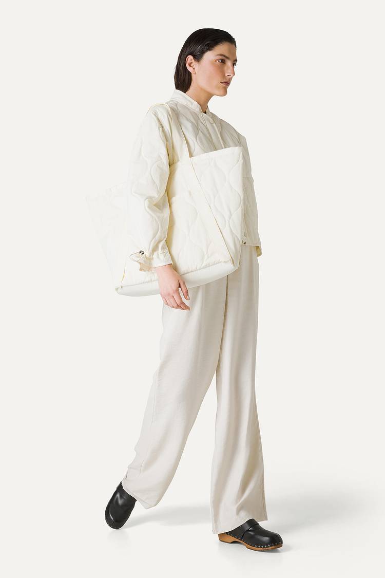 Oof Wear GIACCA CORTA SVASATA IN COTONE TRAPUNTATO 9224 - VANIGLIA Vendita Economica