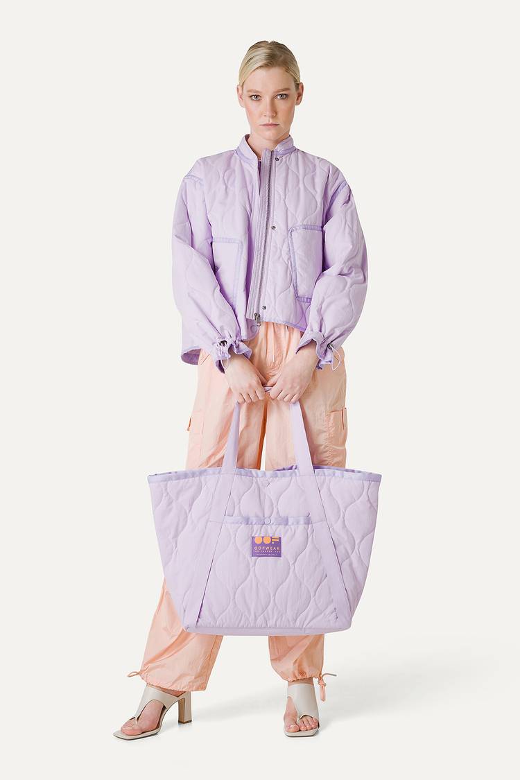 Oof Wear GIACCA CORTA SVASATA IN COTONE TRAPUNTATO 9224 - LILLA Saldi Di Fabbrica