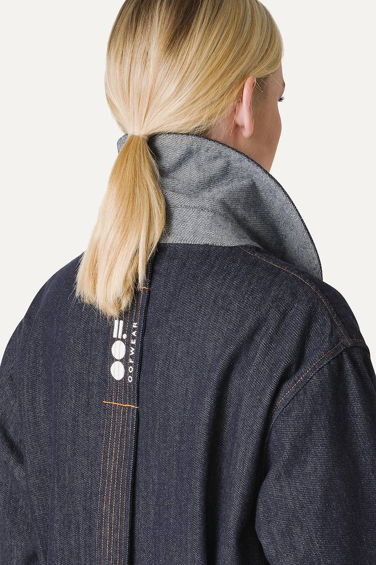 Oof Wear TRENCH LUNGO IN DENIM LAVATO 9203 - BLU SCURO Moda