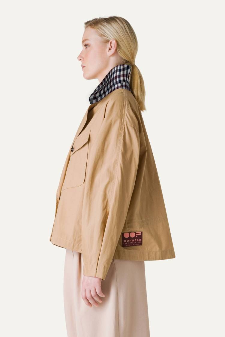 Oof Wear TRENCH CORTO IN GABARDINA DI COTONE LEGGERO 9202 - NATURALE 2025