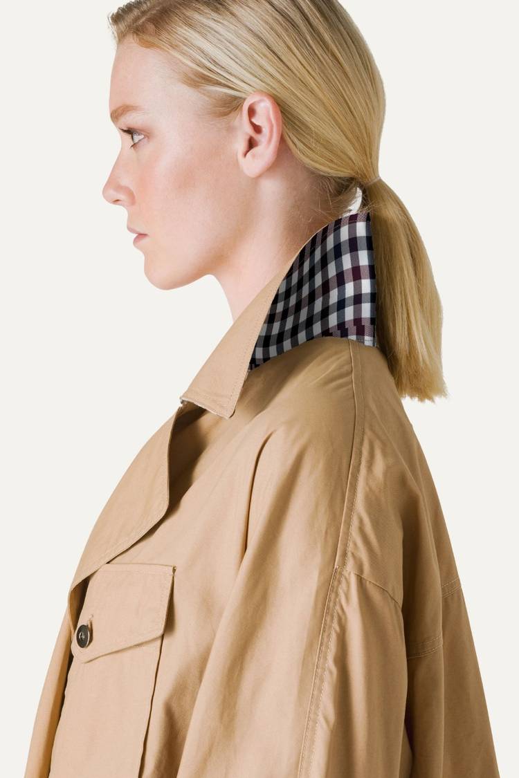 Oof Wear TRENCH CORTO IN GABARDINA DI COTONE LEGGERO 9202 - NATURALE 2025