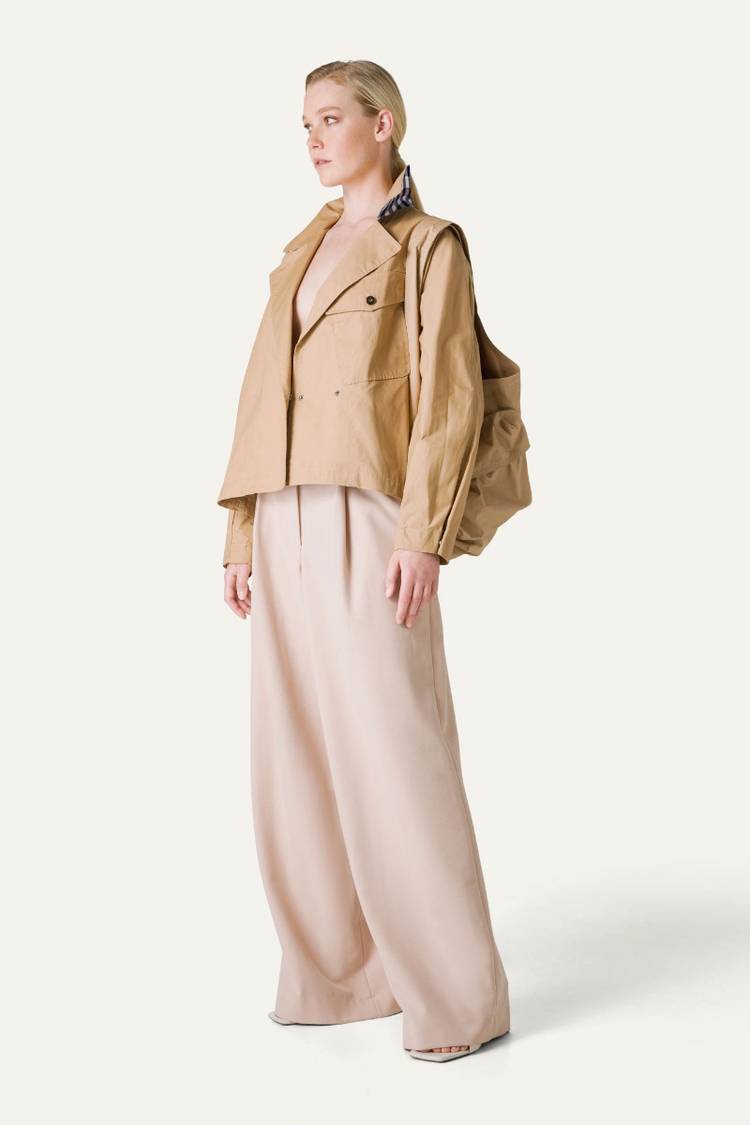 Oof Wear TRENCH CORTO IN GABARDINA DI COTONE LEGGERO 9202 - NATURALE 2025