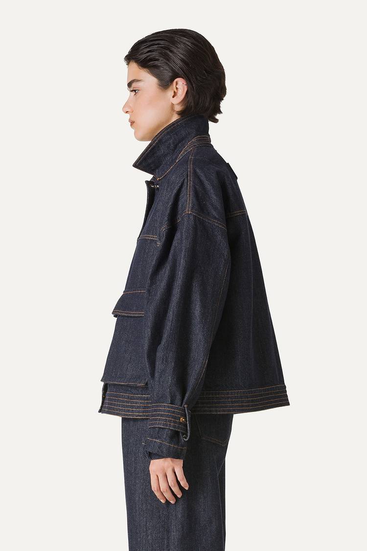 Oof Wear GIACCA CORTA IN DENIM LAVATO 9205 - BLU SCURO Italy