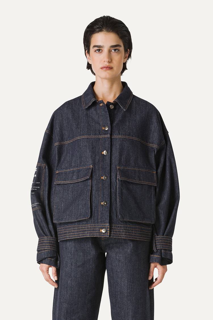 Oof Wear GIACCA CORTA IN DENIM LAVATO 9205 - BLU SCURO Italy