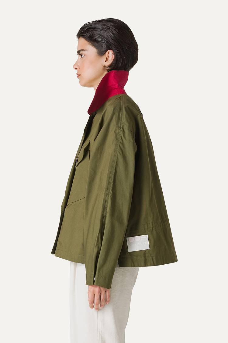 Oof Wear TRENCH CORTO IN GABARDINA DI COTONE LEGGERO 9202 - FORESTA 2025