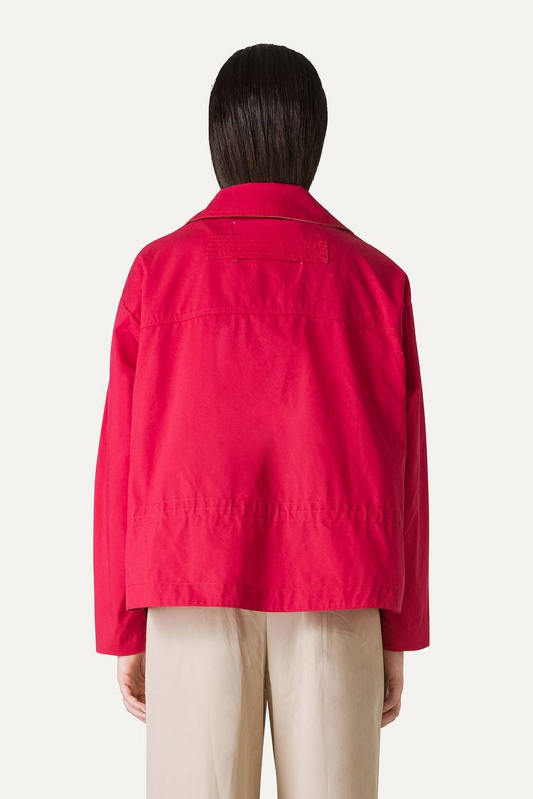Oof Wear TRENCH CORTO IN GABARDINA DI COTONE LEGGERO 9202 - LAMPONE Qualità