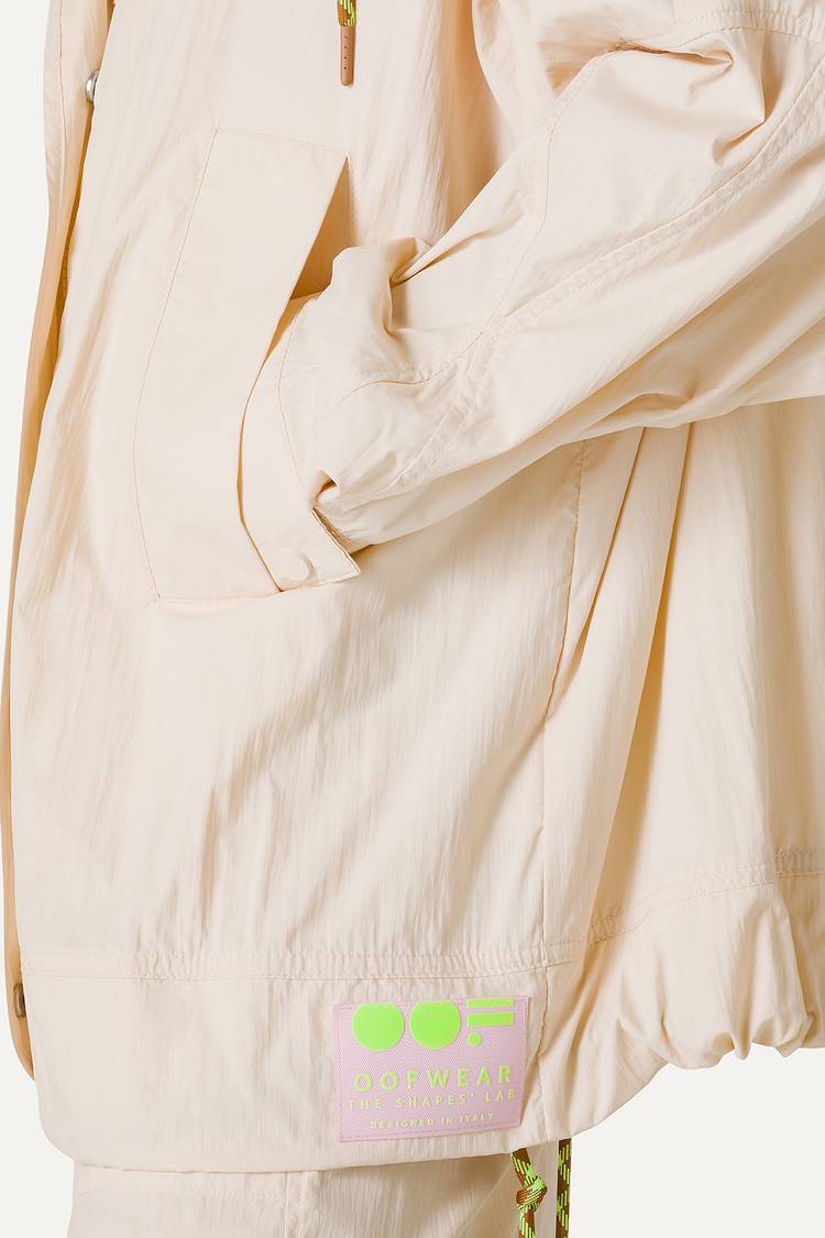 Oof Wear GIACCA CON CAPPUCCIO OVER IN NYLON 9206 - CREMA Shopping Online