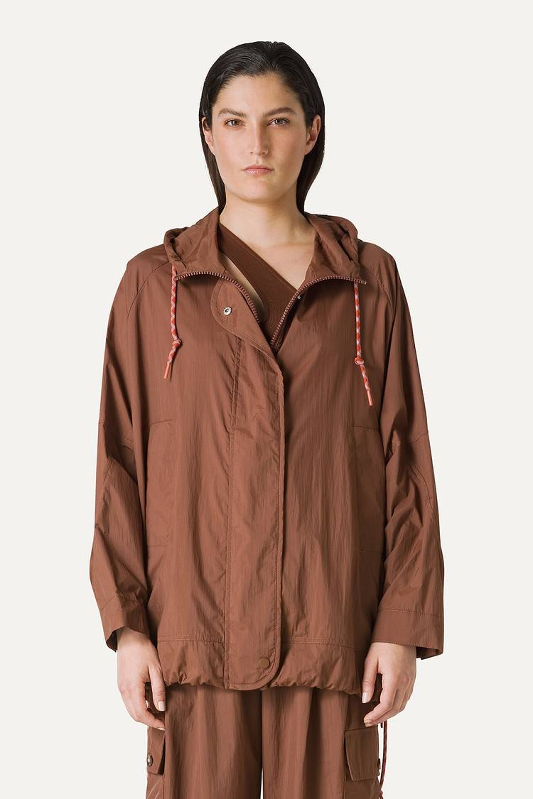 Oof Wear GIACCA CON CAPPUCCIO OVER IN NYLON 9206 - CIOCCOLATO Affare Del Giorno