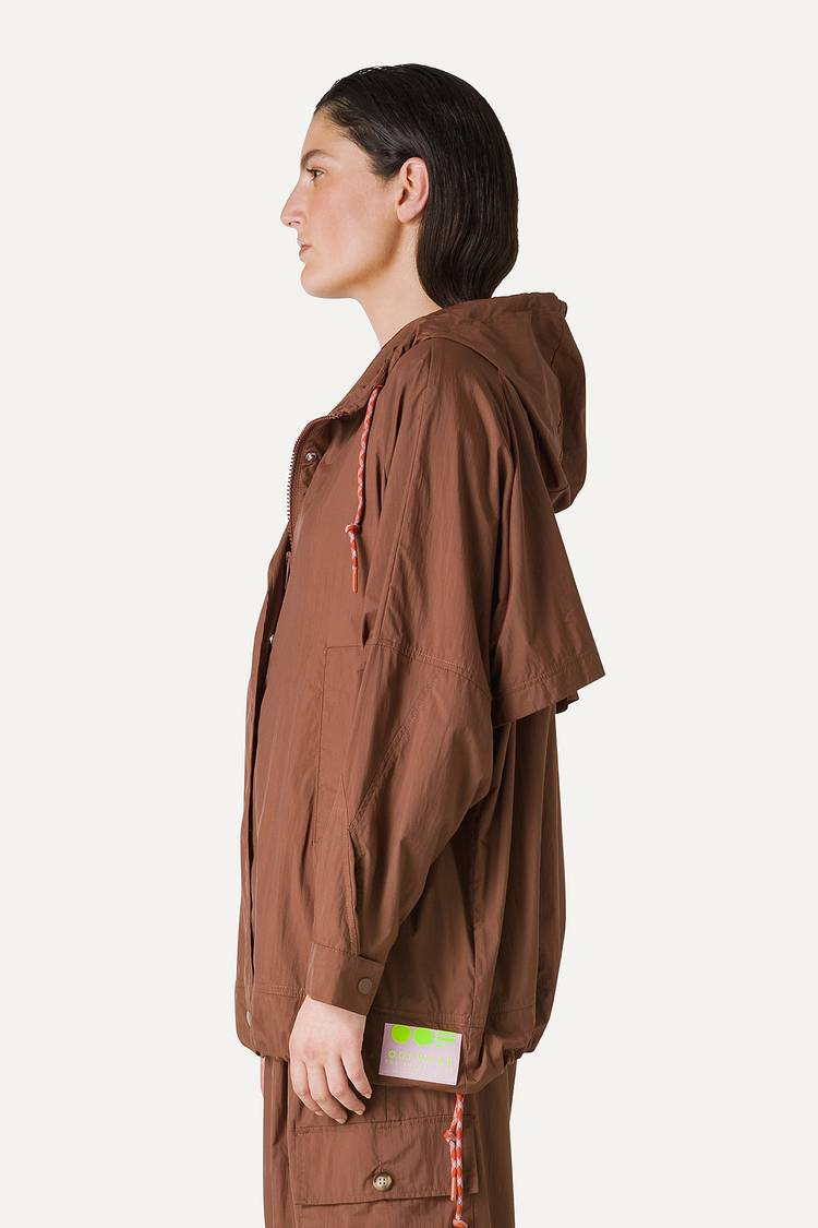 Oof Wear GIACCA CON CAPPUCCIO OVER IN NYLON 9206 - CIOCCOLATO Affare Del Giorno