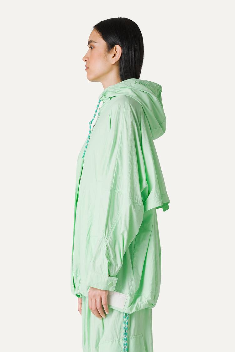 Oof Wear GIACCA CON CAPPUCCIO OVER IN NYLON 9206 - MENTA Prezzo Ridotto
