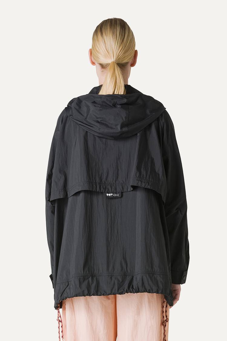 Oof Wear GIACCA CON CAPPUCCIO OVER IN NYLON 9206 - NERO Sottocosto
