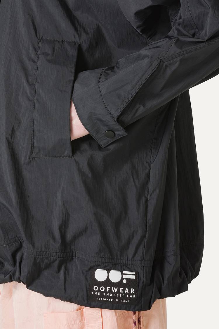 Oof Wear GIACCA CON CAPPUCCIO OVER IN NYLON 9206 - NERO Sottocosto