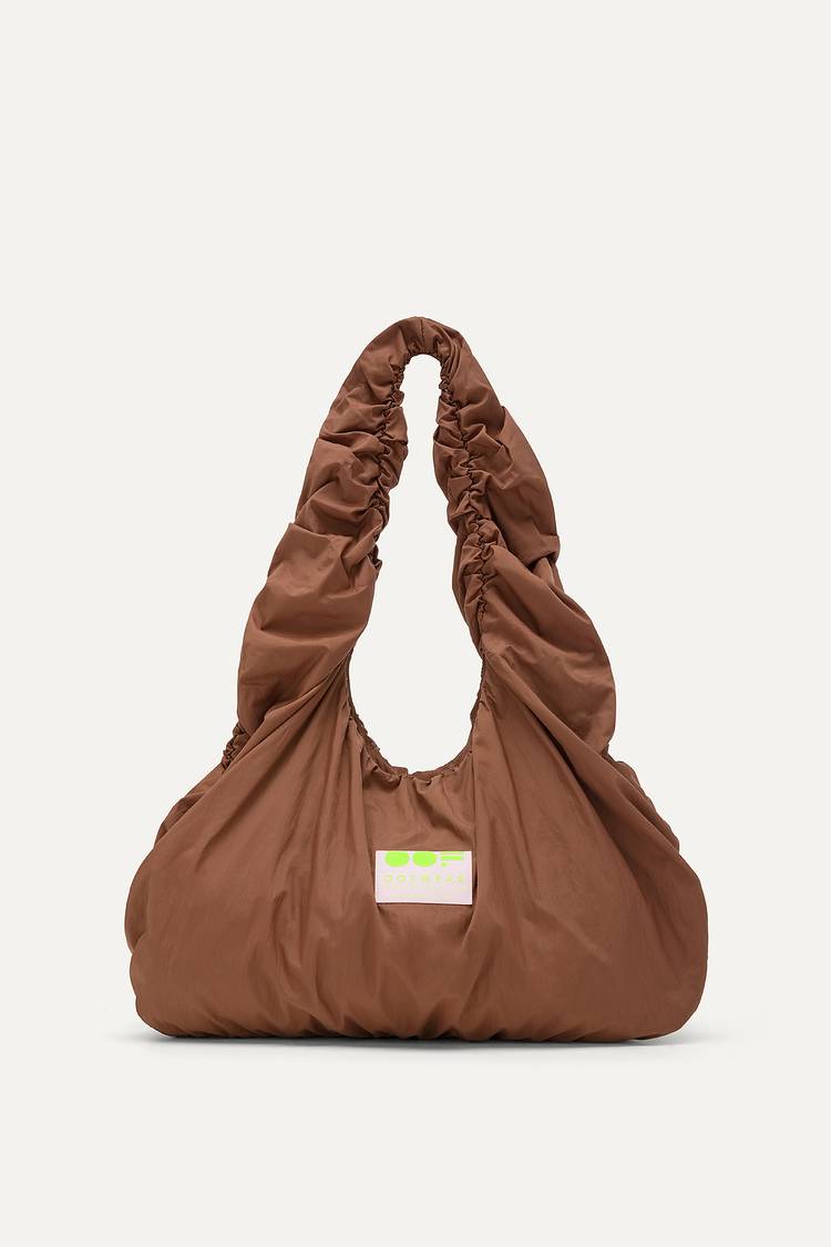 Oof Wear BORSA A SPALLA IN NYLON CRINCLE WATER REPELLENT 3079 - CIOCCOLATO Vendita Economica