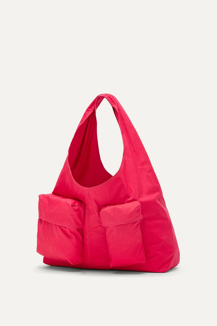 Oof Wear BORSA CON TASCHE IN GABARDINA DI COTONE 3085 - LAMPONE 2025