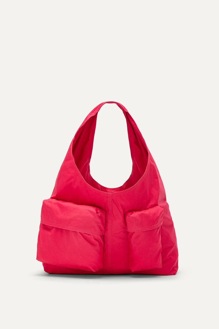 Oof Wear BORSA CON TASCHE IN GABARDINA DI COTONE 3085 - LAMPONE 2025