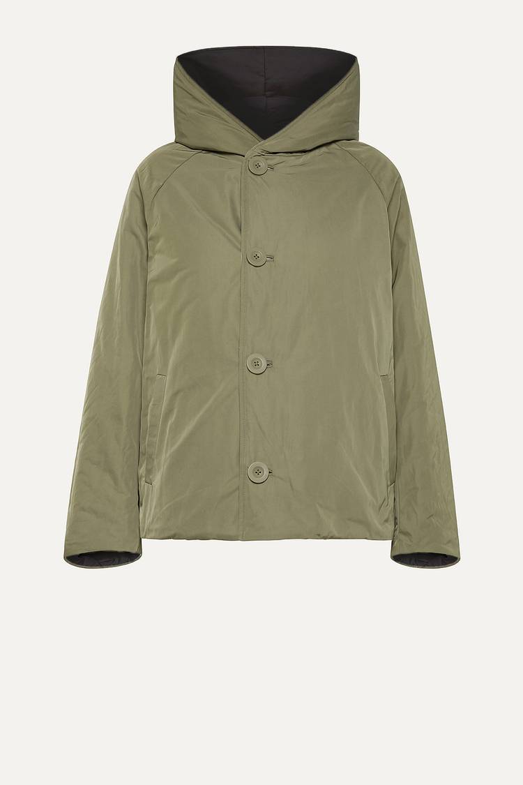 Oof Wear GIACCA REVERSIBILE 9006 IN NYLON MEMORY - NERO/VERDE MIMETICO Promozione