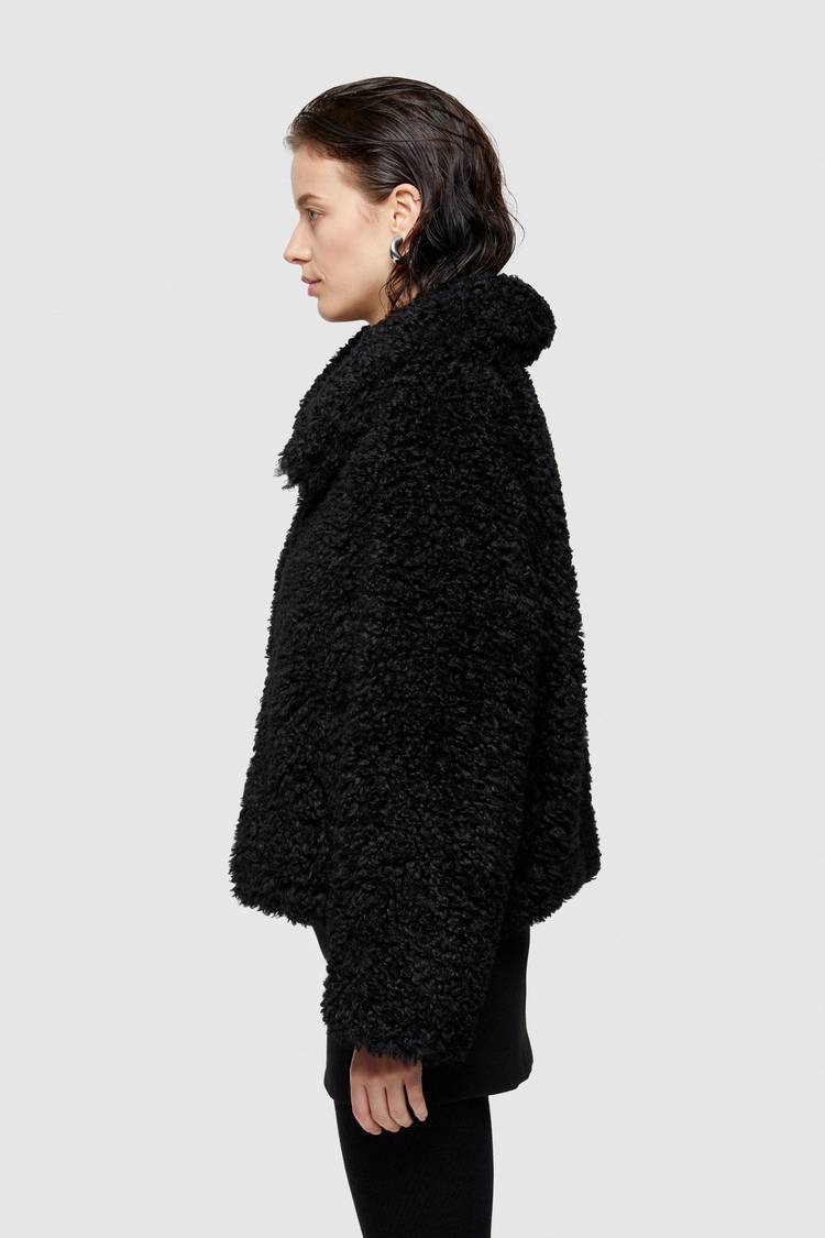 Oof Wear GIACCA CORTA 9258 IN PELLICCIA SINTETICA - NERO Spedizione Gratuita