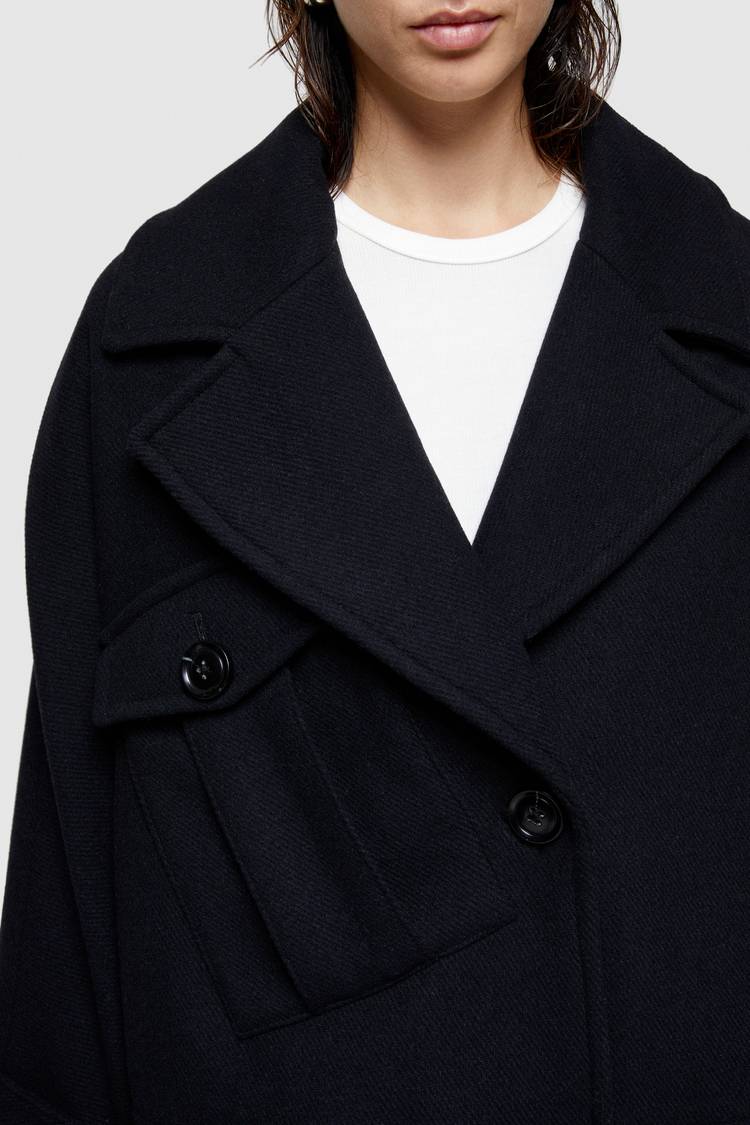 Oof Wear CAPPOTTO CORTO 9268 IN PANNO DI LANA - BLU NOTTE Qualità Garantita