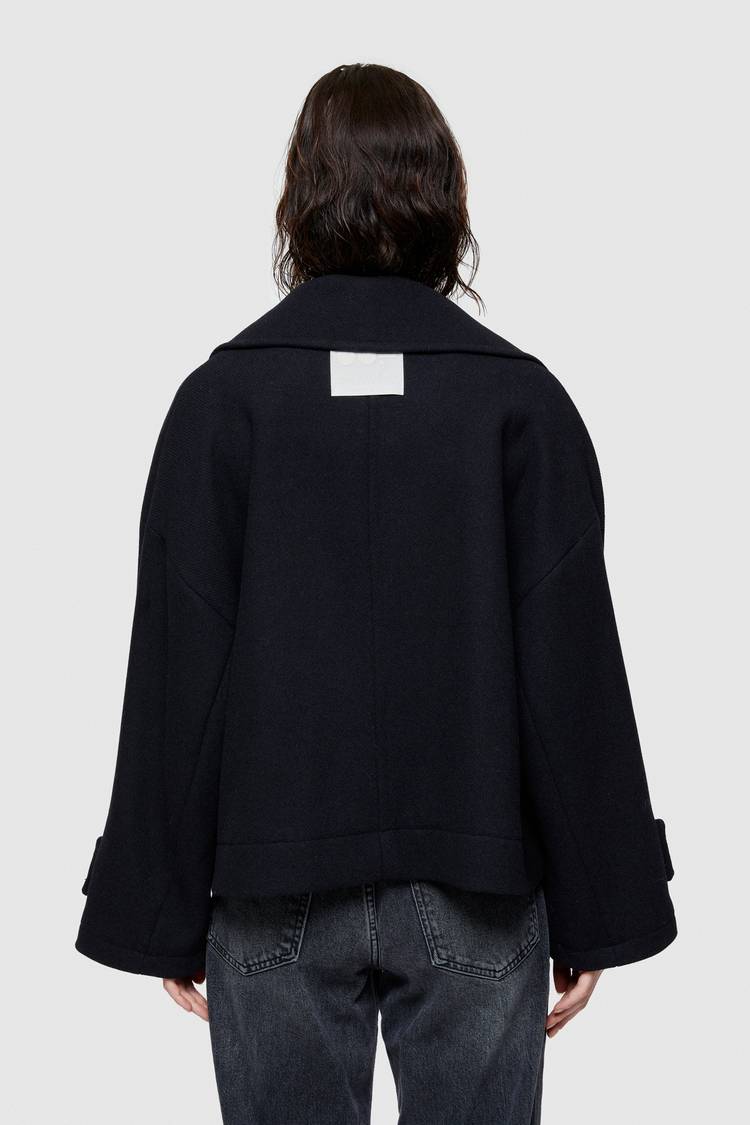 Oof Wear CAPPOTTO CORTO 9268 IN PANNO DI LANA - BLU NOTTE Qualità Garantita