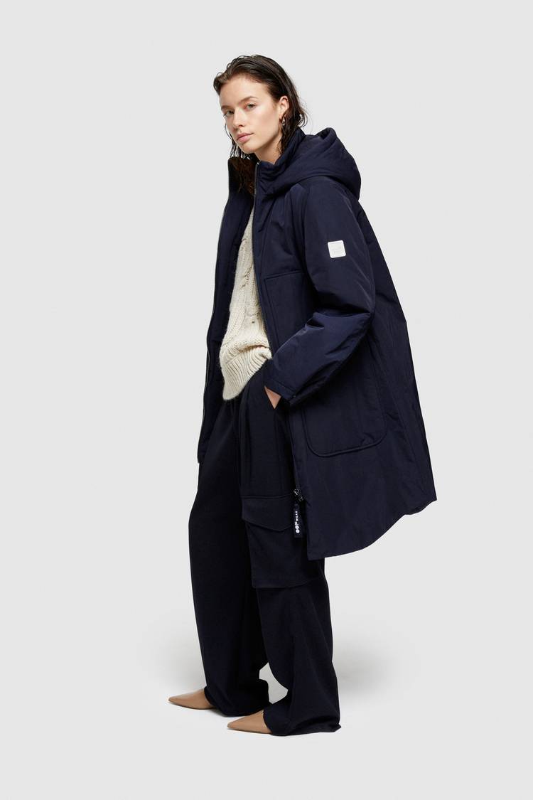Oof Wear PARKA LUNGO 9094 IN NYLON MEMORY - BLU NOTTE Negozi Online