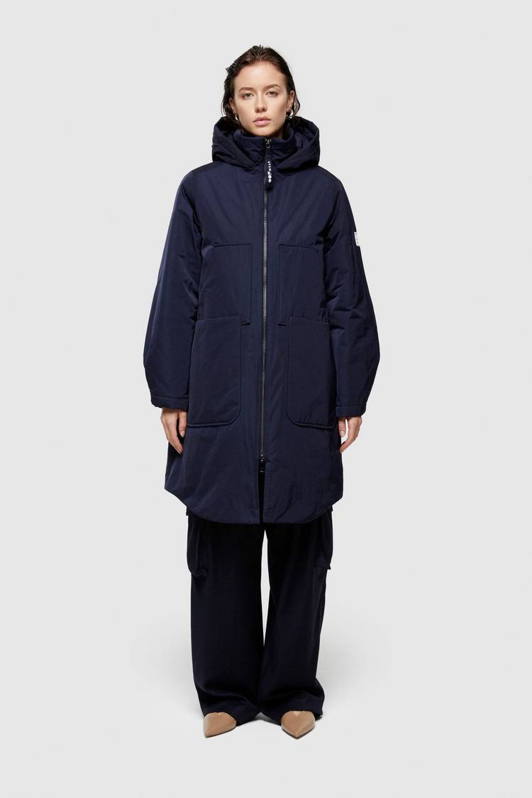 Oof Wear PARKA LUNGO 9094 IN NYLON MEMORY - BLU NOTTE Negozi Online