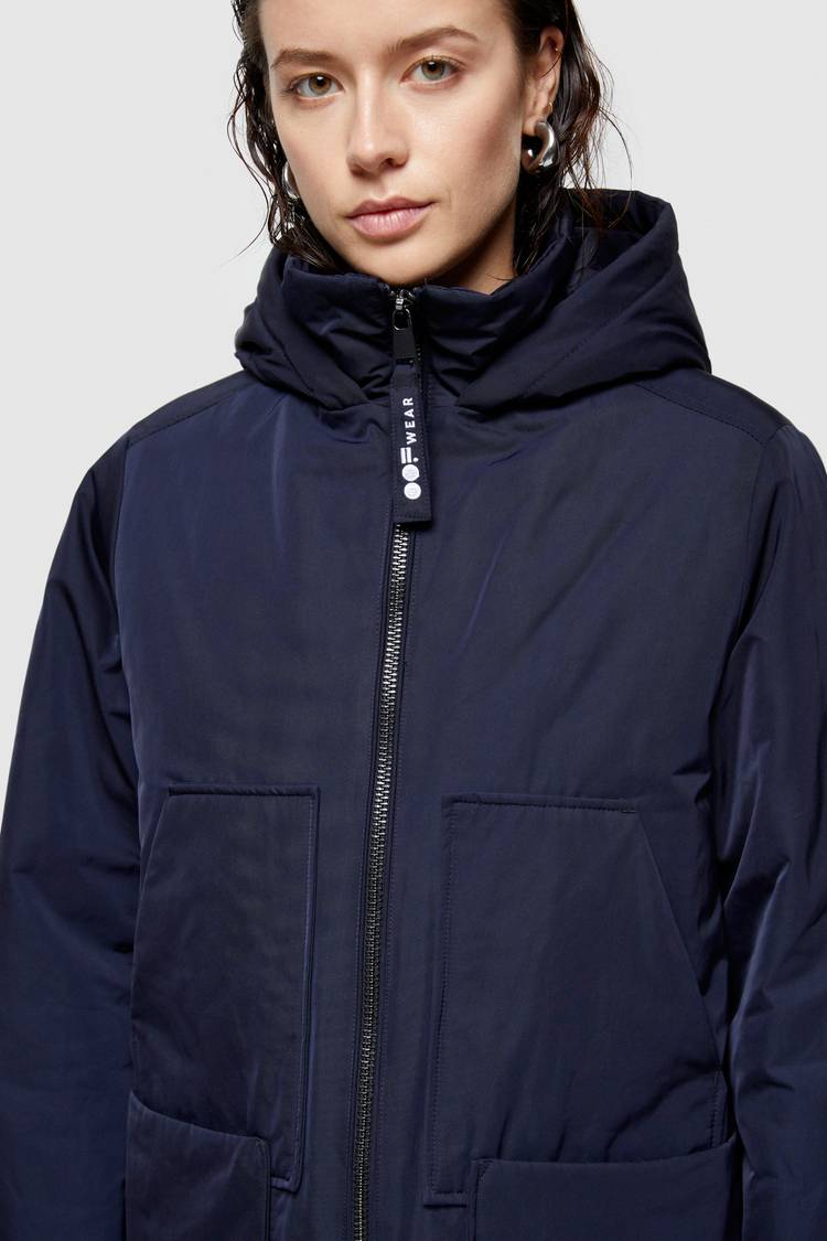 Oof Wear PARKA LUNGO 9094 IN NYLON MEMORY - BLU NOTTE Negozi Online