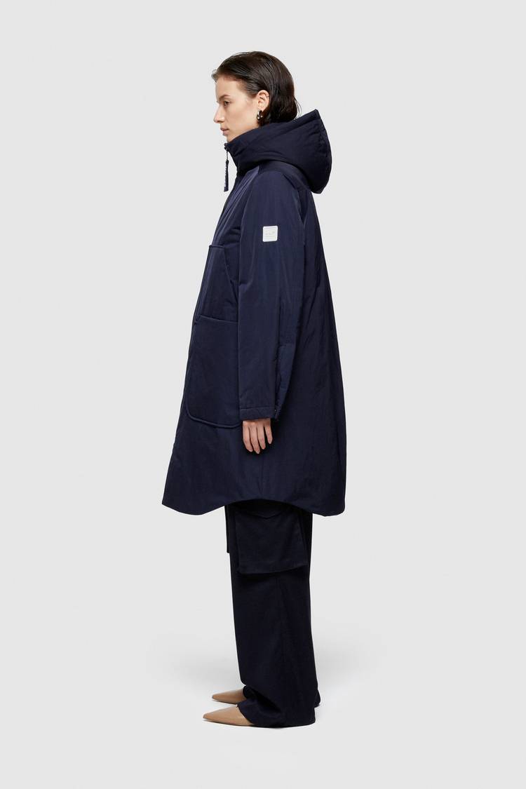 Oof Wear PARKA LUNGO 9094 IN NYLON MEMORY - BLU NOTTE Negozi Online