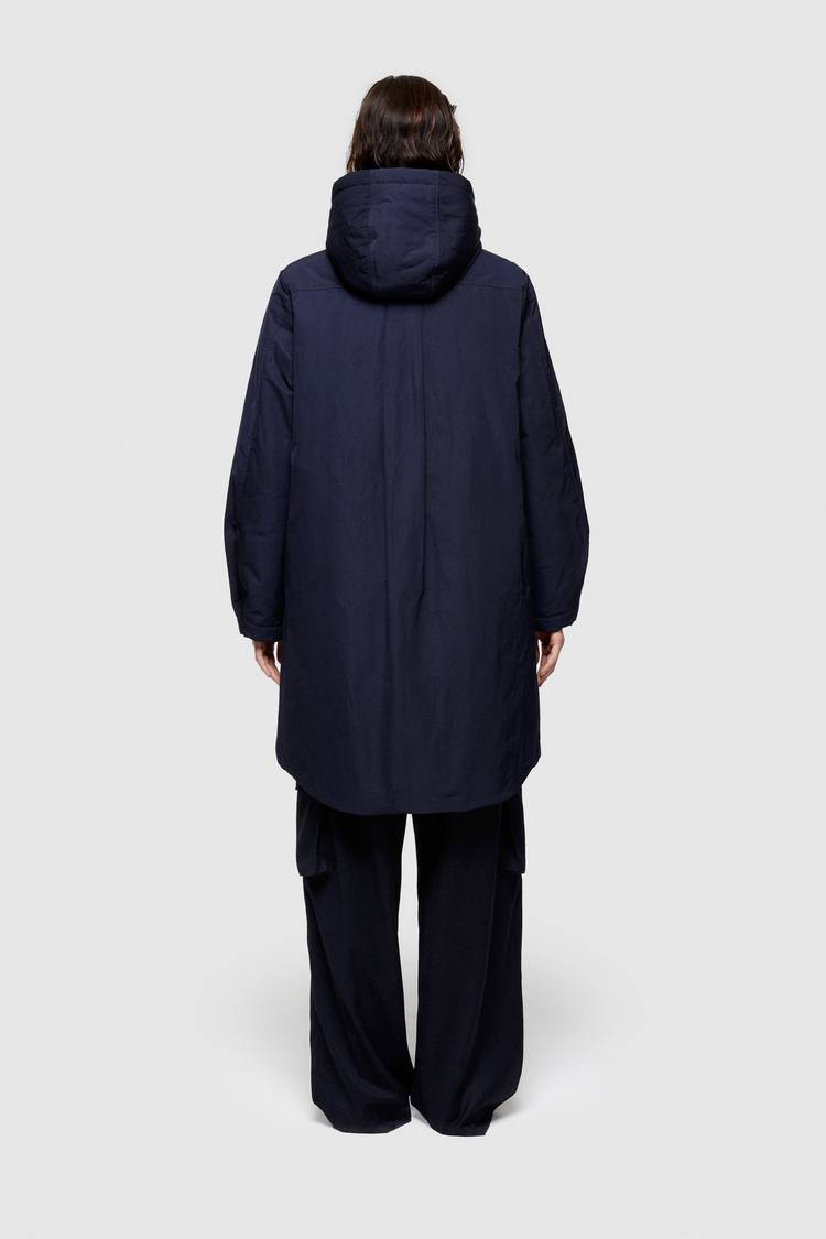 Oof Wear PARKA LUNGO 9094 IN NYLON MEMORY - BLU NOTTE Negozi Online