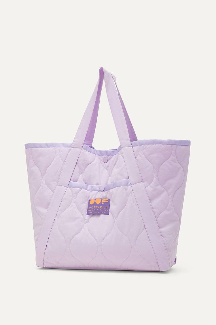 Oof Wear BORSA SHOPPER IN COTONE TRAPUNTATO 3084 - LILLA Consegna Veloce