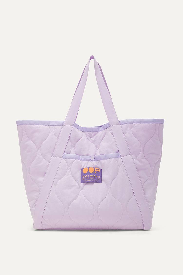 Oof Wear BORSA SHOPPER IN COTONE TRAPUNTATO 3084 - LILLA Consegna Veloce