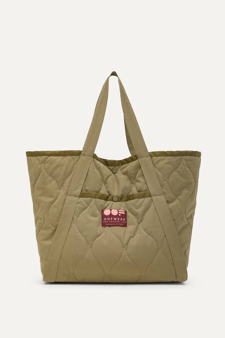 Oof Wear BORSA SHOPPER IN COTONE TRAPUNTATO 3084 - VERDE MUSCHIO Promozione Limitata
