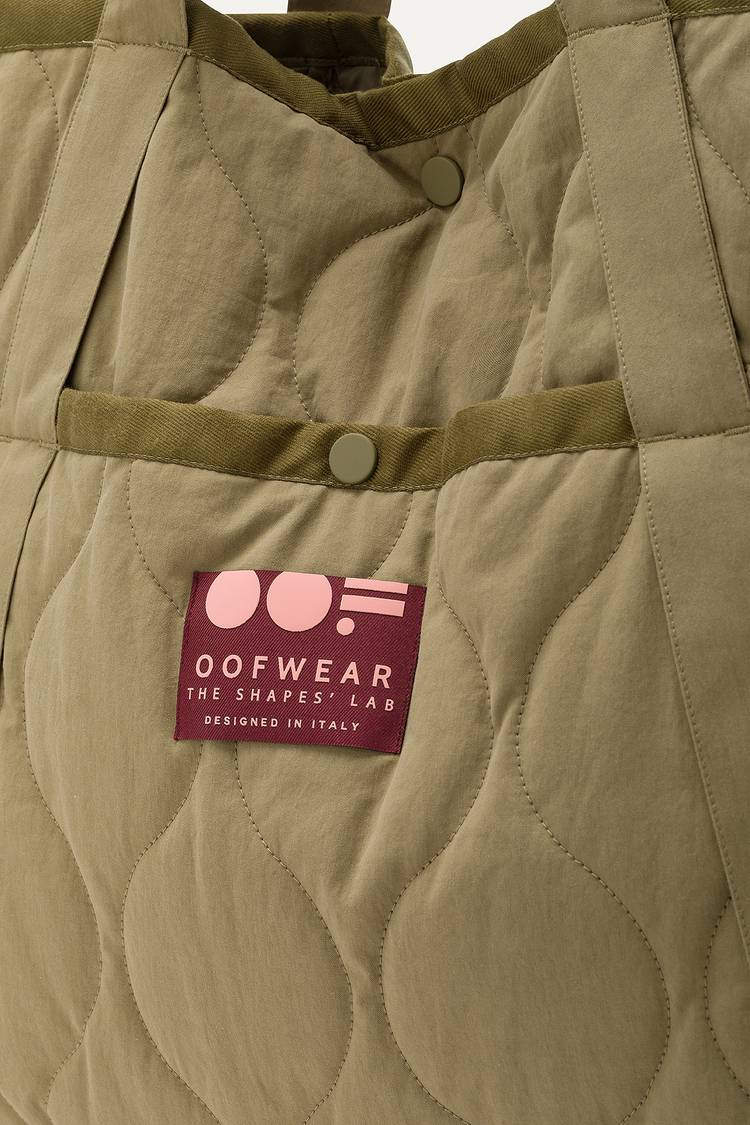 Oof Wear BORSA SHOPPER IN COTONE TRAPUNTATO 3084 - VERDE MUSCHIO Promozione Limitata