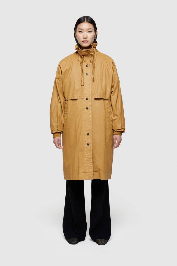 Oof Wear GIACCA LUNGA 9239 IN COTONE CERATO - CARAMELLO Negozio